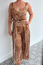 ALEXIS 🤎🤍leopard jumpsuit - size large.