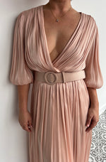COSTARELLOS blush pink dress - size 42 (fit size 10-12).