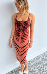 RAQUEL ALLEGRA basic orange tie dye dress - size 2 (fits 8-10).