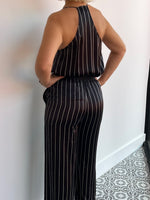 CAMI NYC - matching set - black and white stripes.