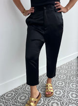 NILI LOTAN  black silk pants - size 8.