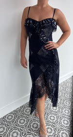 JOHATHAN SIMKHAI navy blue/silver dress - size 10.