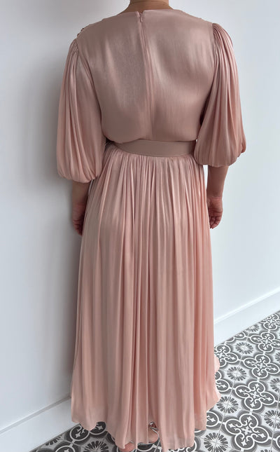 COSTARELLOS blush pink dress - size 42 (fit size 10-12).