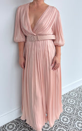 COSTARELLOS blush pink dress - size 42 (fit size 10-12).