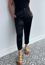 NILI LOTAN  black silk pants - size 8.