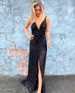 SCANLAN THEODORE 🖤 lace draped gown - size 8.